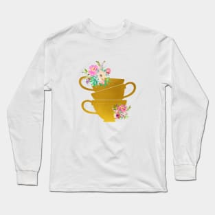 Teacups Stacked Long Sleeve T-Shirt